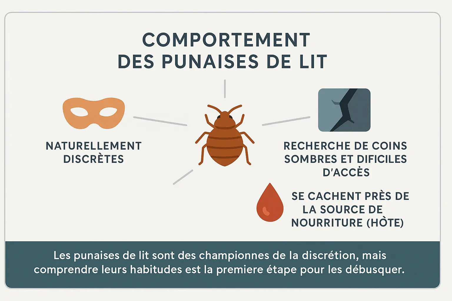 Illustration des cachettes des punaises de lit