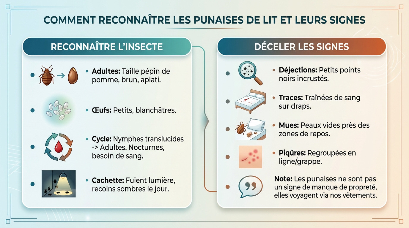 Identification visuelle des punaises de lit et de leurs traces